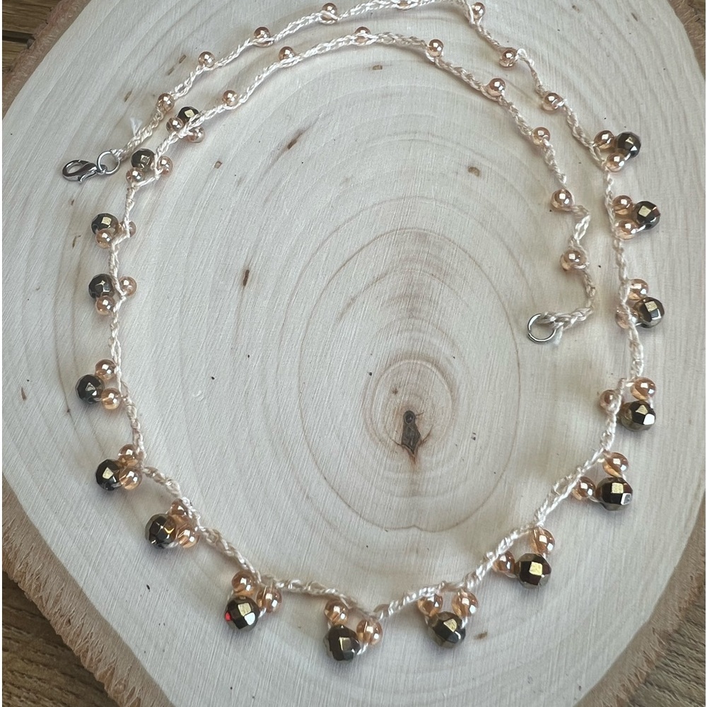 Crochet beaded necklace Boho necklace